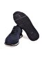 Dark Blue Color Lace-Up Genuine Leather Suede Men's Shoes - 3