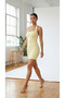 Yellow Halter Neck Stylish Gathered Waist Mini Dress - 3