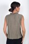Women's V-Neck Front Ruffle Sleeveless Blouse - 4