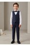 Boys' Black Striped Vest Suit with Shirt and Bow Tie 4-Piece Set - 2