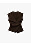 Slim Fit V-Neck Double-Breasted Vest with Metal Accessories - 3
