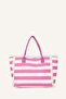 Women's Embroidered Canvas Pink Beach Bag G8719Axns - 5