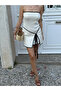 Ecru Black Strapless Mini Dress with Tie Detail - 3