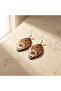 Copper Brown Flower Motif Dangle Earrings - 5