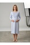 Long Sleeve, Heart Patterned, Button Collar, 100% Cotton Maternity Nightgown for Pregnant Women