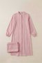 Light Pink 100% Cotton Muslin Fabric Zippered Comfortable Fit Hijab Women's Set-Hajj and Umrah Outfit - 7