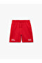 Printed Detailed Cotton Shorts with Elastic Waistband