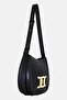 Women Brand Logo Satchel Bag, Black - 2