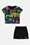 Toddlers Boy 2 Pcs Allover Print T-Shirt And Shorts Set, Multicolor - 2