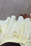 Asymmetrical Cut Yellow Muslin Short Skirt with Flounces - 4