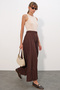 Women's Long Crinkled Skirt 8042 - Brown - 5