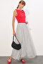 Women's Long Polka Dot Skirt 8080 - White - 3