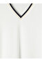 Lcw Everyday White V-Neck Soft Touch Women's T-Shirt - 3