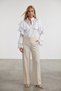 Women's White Layered Valon Lace Detailed Design Woven Shirt Alc-X15575 - 2