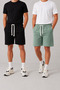 Men's 2-Piece Basic Shorts Set Black Soft Green Casual Sports Combed Cotton Shorts