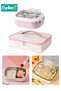 Stainless Steel Kids Bento Box with Lunch Bag, Insulated Lunch Boxs to School, Food Containers with 2 Compartments, BPA Free, Microwave & Dishwasher Safe