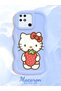 Redmi 10C Compatible Case Camera Protector Blue Silicone Couple Phone Case Kitty Pattern - 2