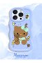 iPhone 14 Pro Compatible Case with Camera Protector Blue Silicone Couple Phone Case Kitty Pattern - 2