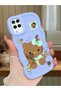 Samsung Galaxy A12 Compatible Case Camera Protector Blue Silicone Couple Phone Case Kitty Pattern