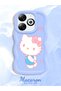 Infinix Smart 8 Compatible Case Camera Protector Blue Silicone Couple Phone Case Kitty Pattern - 2