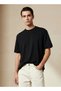Men Relaxed Crew Neck Short Sleeves Textured T-shirt