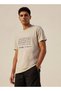 Men Slim Fit Crew Neck Short Sleeves Graphic Print T-shirt