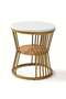 Migue home Set of 2 Nesting Round Coffee Table for Living Room, Side Table, Marble Like Finish, Easy Assembly, White and Gold Color - 8