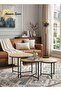 3PCS Round Nesting Coffee Table Set, Wooden Side Tables with Metal Frame, Modern End Table Set for Living Room, Space Saving Stackable Tables - 2