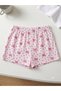 Satin Ribbon Belt Detail Women's Shorts Pajama Bottoms - 2
