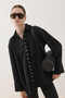 Multi-Button Textured Shirt Black - 2