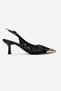 Clem Black Lace Detailed Gold Toe Women's Heeled Shoes - 4