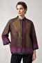 Mosaic Patterned Genuine Leather Embellished Jacket