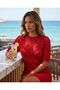 Summer Cute Embroidered Modern Geometric Pattern Knitwear Dress - 2