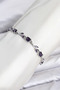 Brass Silver Color Purple Zircon Stone Flower Model Women's Bracelet - 2