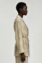 Beige Patterned Classic Collar Jacket - 2