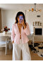 Stone Detailed Muslin Lace-Up Blouse - 3