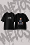 Central Cee_11 Design Printed Oversize Crew Neck T-Shirt Black