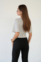 تي شيرت منقط برباط جانبي باللون الأبيض - 8