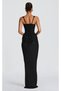 Long Dress with Draped Skirt and Corseted Top - 4