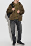 Men's Comfortable Fit Double-Sided Rainproof Fabric Hooded Khaki Jacket - 2