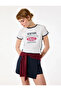 Slim Fit Printed Crew Neck Short Sleeve Sports Crop T-Shirt