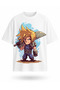 Anime Warrior with Giant Sword Printed Oversize Unisex T-Shirt Fantastic Graphic Streetwear Casual T-Shirt