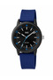 Men's Blue Silicone Cord Black Dial 10 Bar Wristwatch 2 Year Warranty - 2