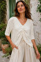 Cream Pre-Gathered Knitwear Blouse