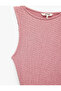 Bürümcük Fabric Textured Crew Neck Slit Sleeveless Midi Bodycon Dress - 3