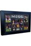 30x40 cm Black Floating Frame Lionel Messi 5 Photo Collage Canvas | Signature Plate Soccer Wall Art | Ready to Hang Cotton Canvas