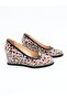 Women's Genuine Leather Wedge Heeled Shoes Leopard - 2