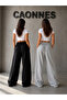 2-Piece Women's Sweatpants (Black-Grey) Oversize Baggy Loose Legs - 2