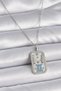 316L Steel Silver Color Chain Gemini Zodiac Sign Zircon Stone Women's Necklace