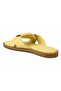 Magy Lemon Yellow Genuine Leather Women's Slippers - 5